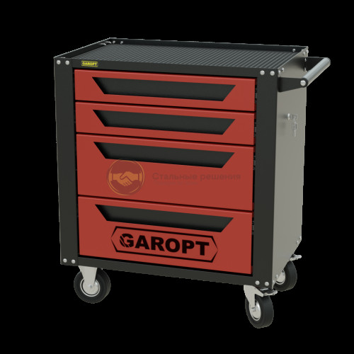 Тележка инструментальная Garopt серия Standart 4 ящика доводчики красная